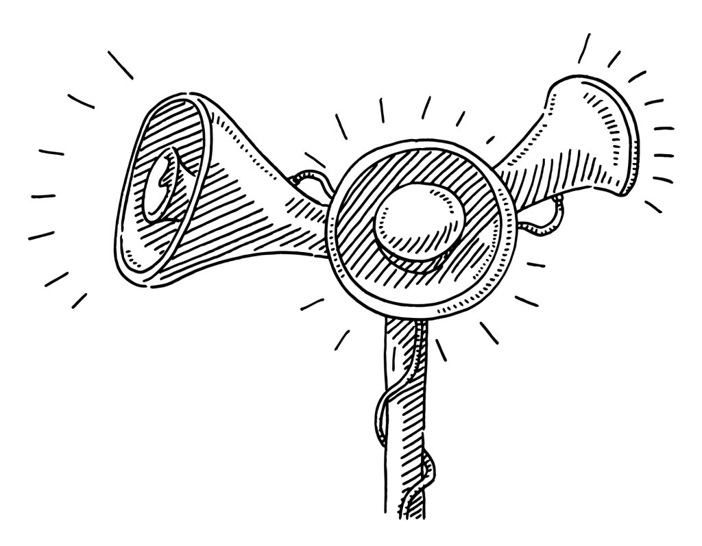 Old Stadium Loudspeaker Drawing
